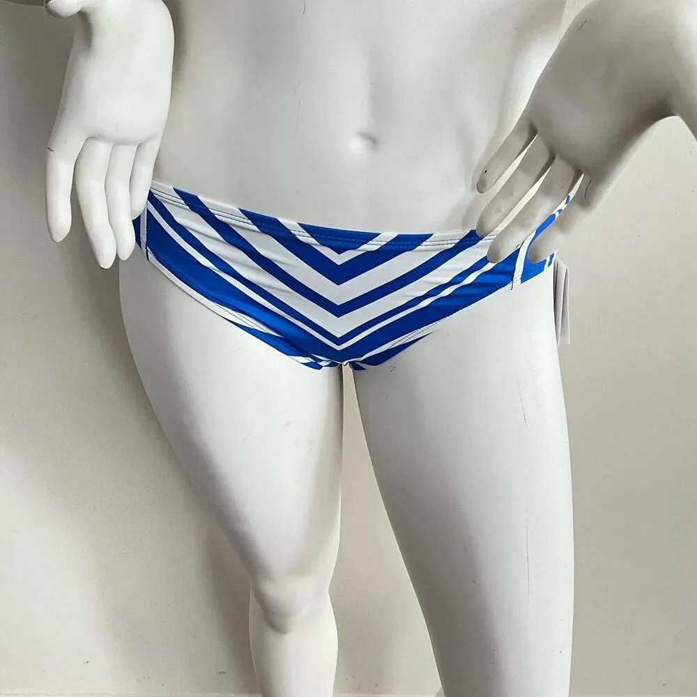 La Blanca Hipster Swimsuit Bottom Blue White Stripe 10